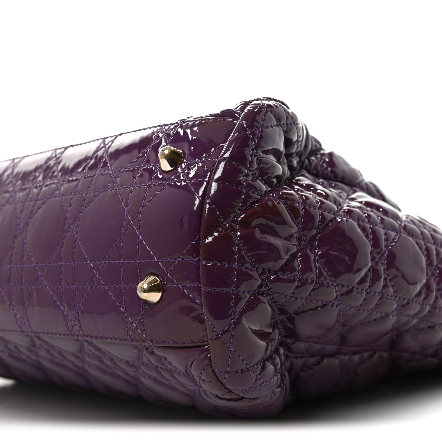 Christian Dior Patent Cannage Large Dior Soft Shopping Tote Purple 10 of 10