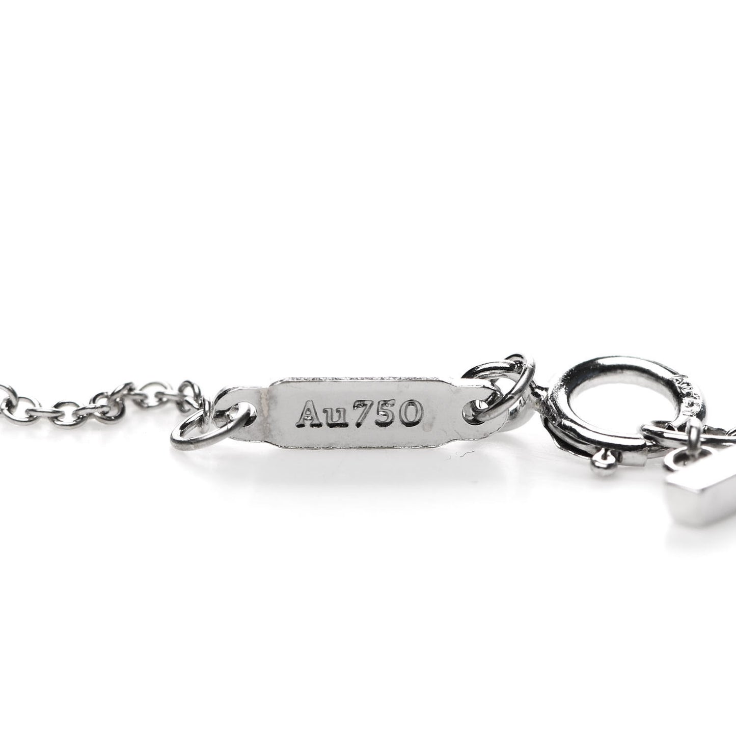 18K White Gold Small T Smile Pendant Necklace