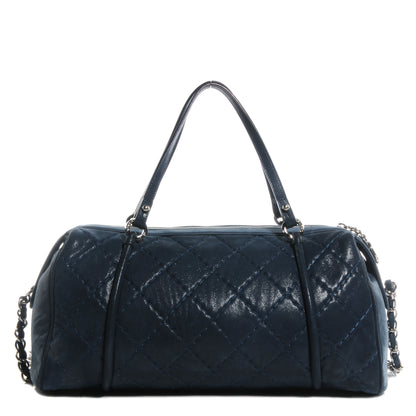 Chanel Quilted Iridescent Calfskin Bowler Navy Blue 1 of 7