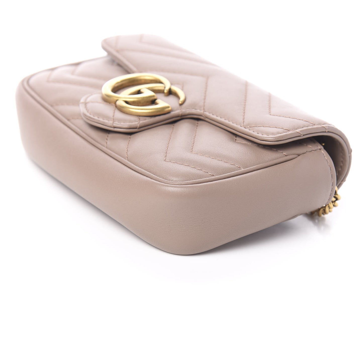Calfskin Matelasse Super Mini GG Marmont Shoulder Bag Porcelain Rose
