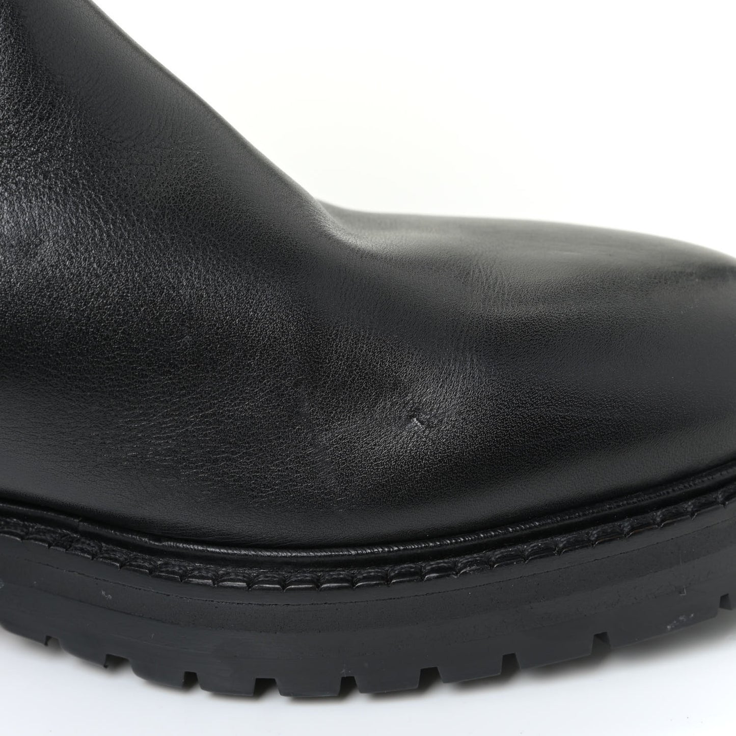 Calfskin Knee High Buckle Boots 37.5 Black