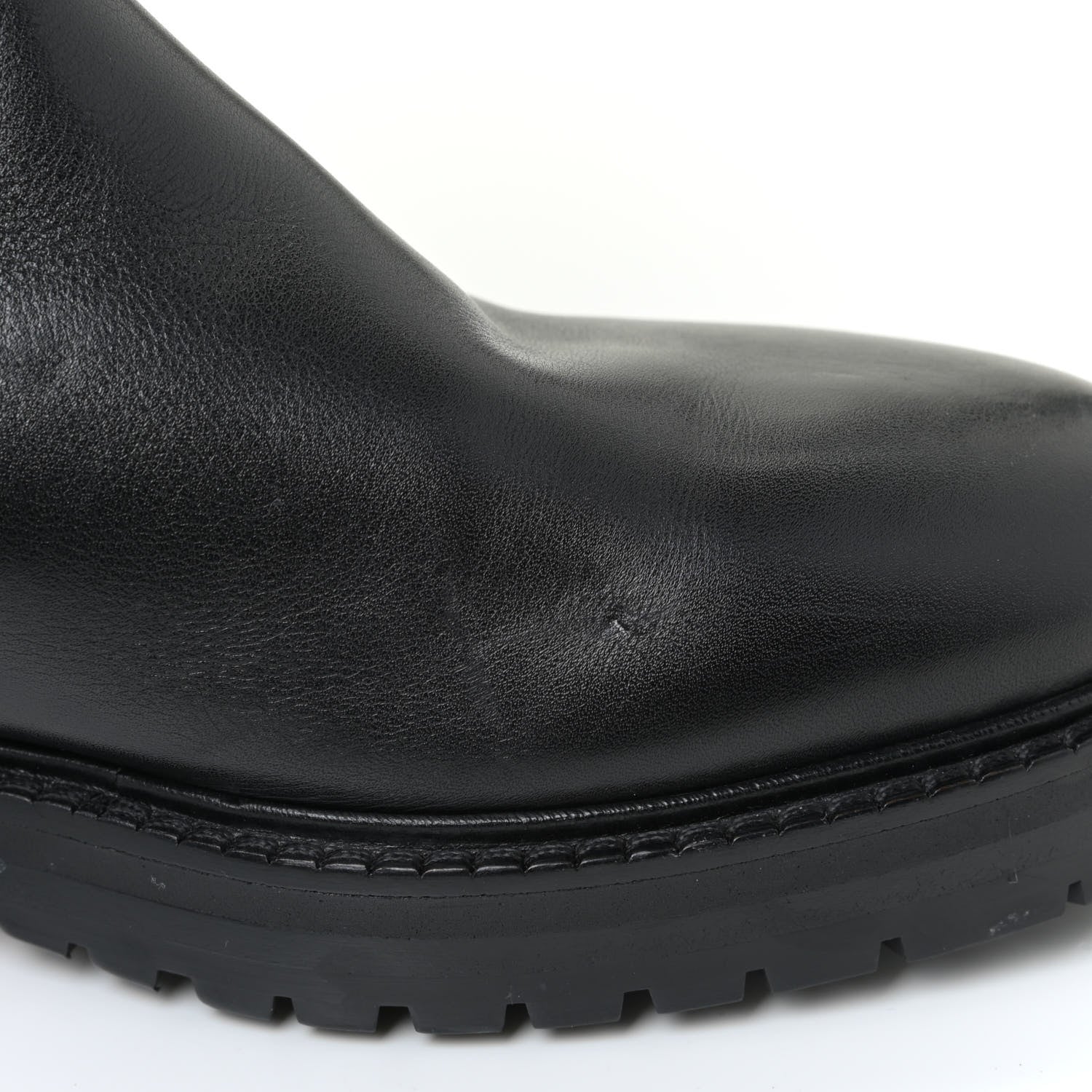 Valentino Garavani Calfskin Knee High Buckle Boots 37.5 Black 15 of 19