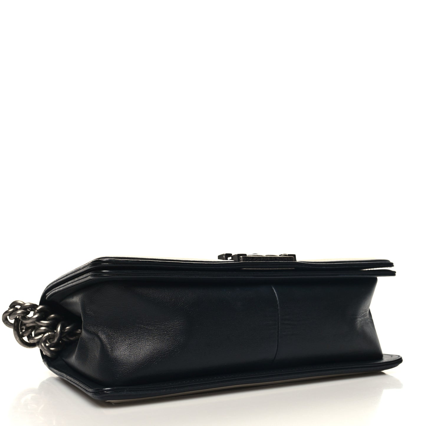 Calfskin Pleated Medium Boy In Rome Flap Black White