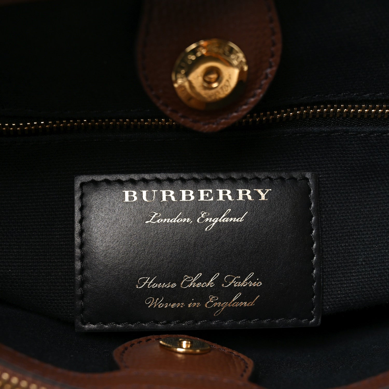 Burberry House Check Grainy Calfskin Medium Banner Tote Tan 6 of 10