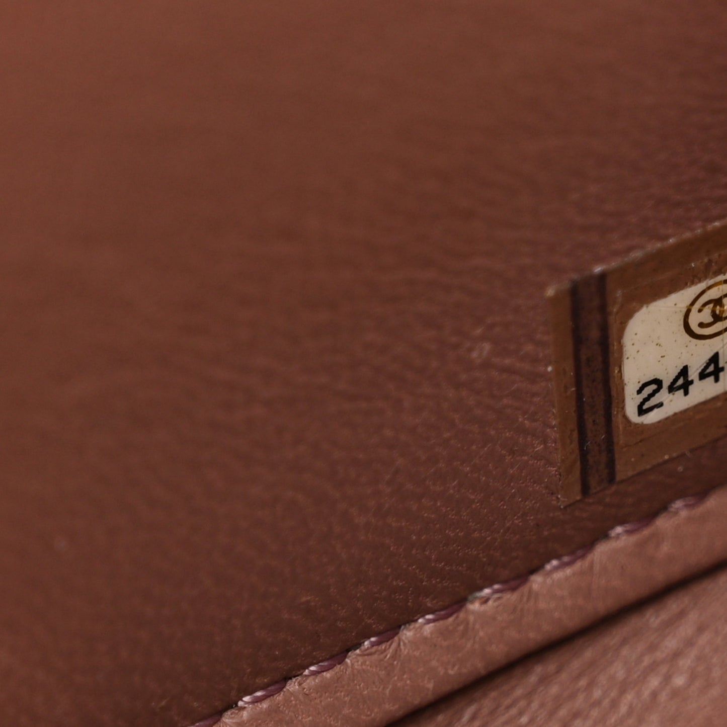 Glazed Calfskin Quilted Small Straight Lined Flap Beige