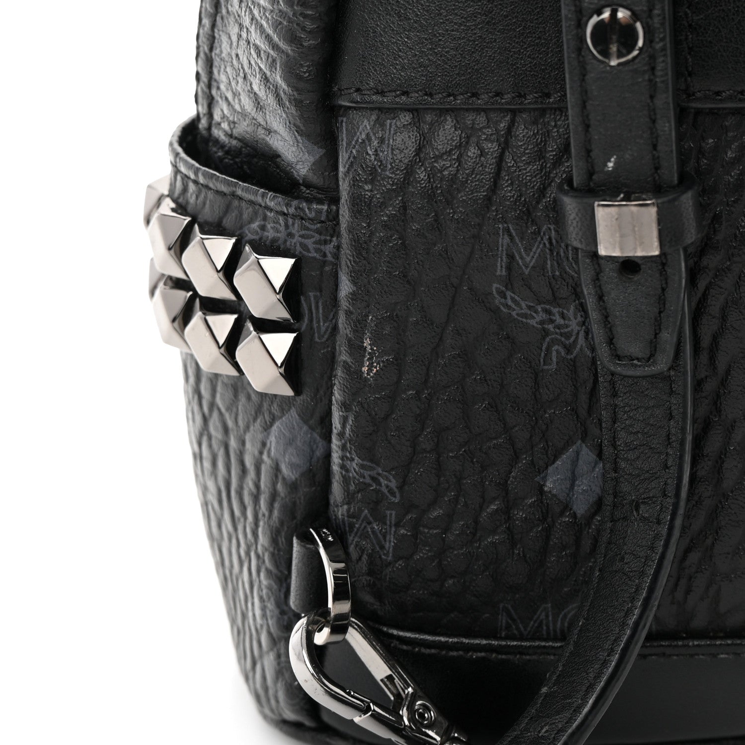 MCM Visetos Side Stud X-Mini Stark Bebe Boo Backpack Black 19 of 22