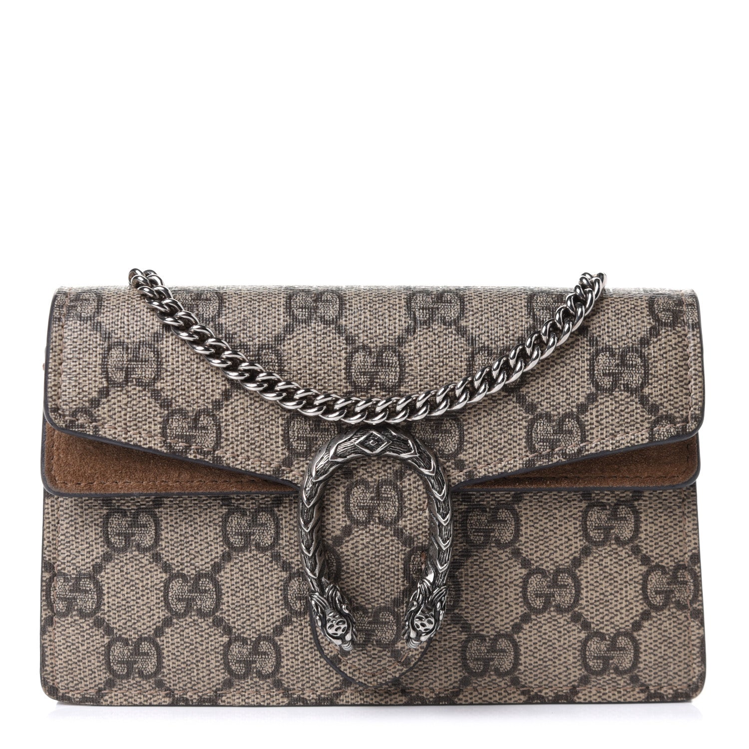 Gucci GG Supreme Monogram Super Mini Dionysus Shoulder Bag Taupe 1 of 9