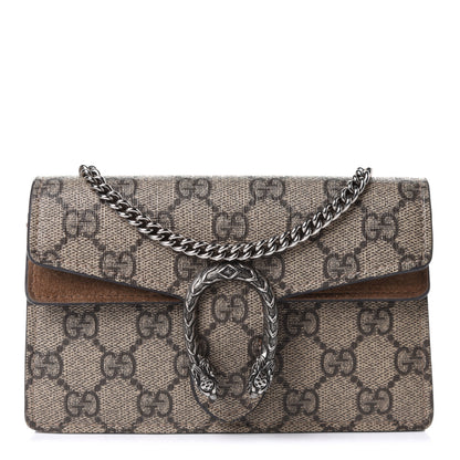 Gucci GG Supreme Monogram Super Mini Dionysus Shoulder Bag Taupe 1 of 9