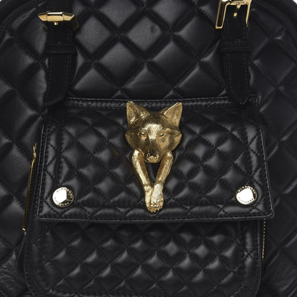 Burberry Prorsum Calfskin Quilted Country Animal Satchel Black 10 of 10