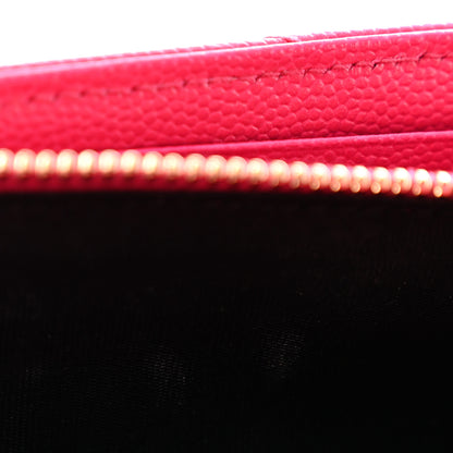 Saint Laurent Grain De Poudre Matelasse Chevron Monogram Chain Wallet Bubblegum 12 of 14
