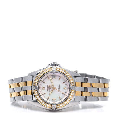 Breitling Stainless Steel 18K Yellow Gold Diamond Mother of Pearl 30mm Callisto Quartz Watch D52045 2 of 4