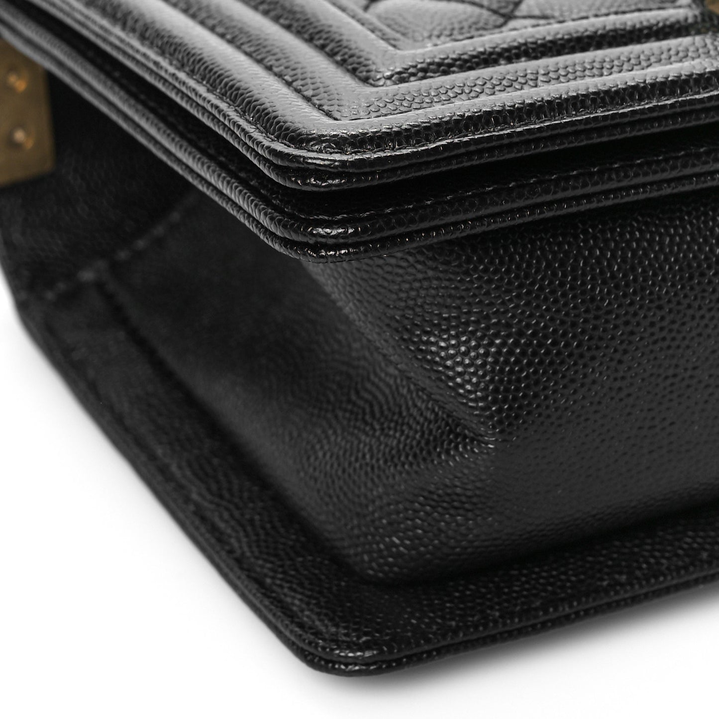 Caviar Quilted Small Boy Flap Black