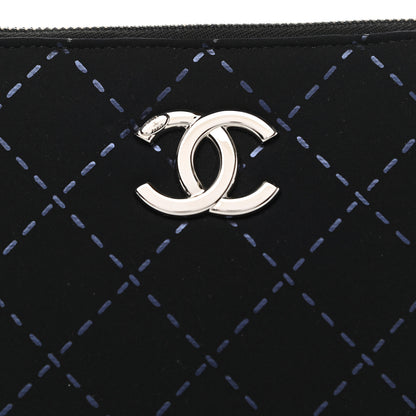 Chanel Neoprene Lambskin Printed Stitch Pouch With Handle Black 8 of 10