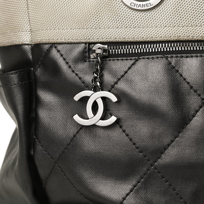 Chanel Coated Canvas Quilted Large Paris Biarritz Tote Silver 13 of 18
