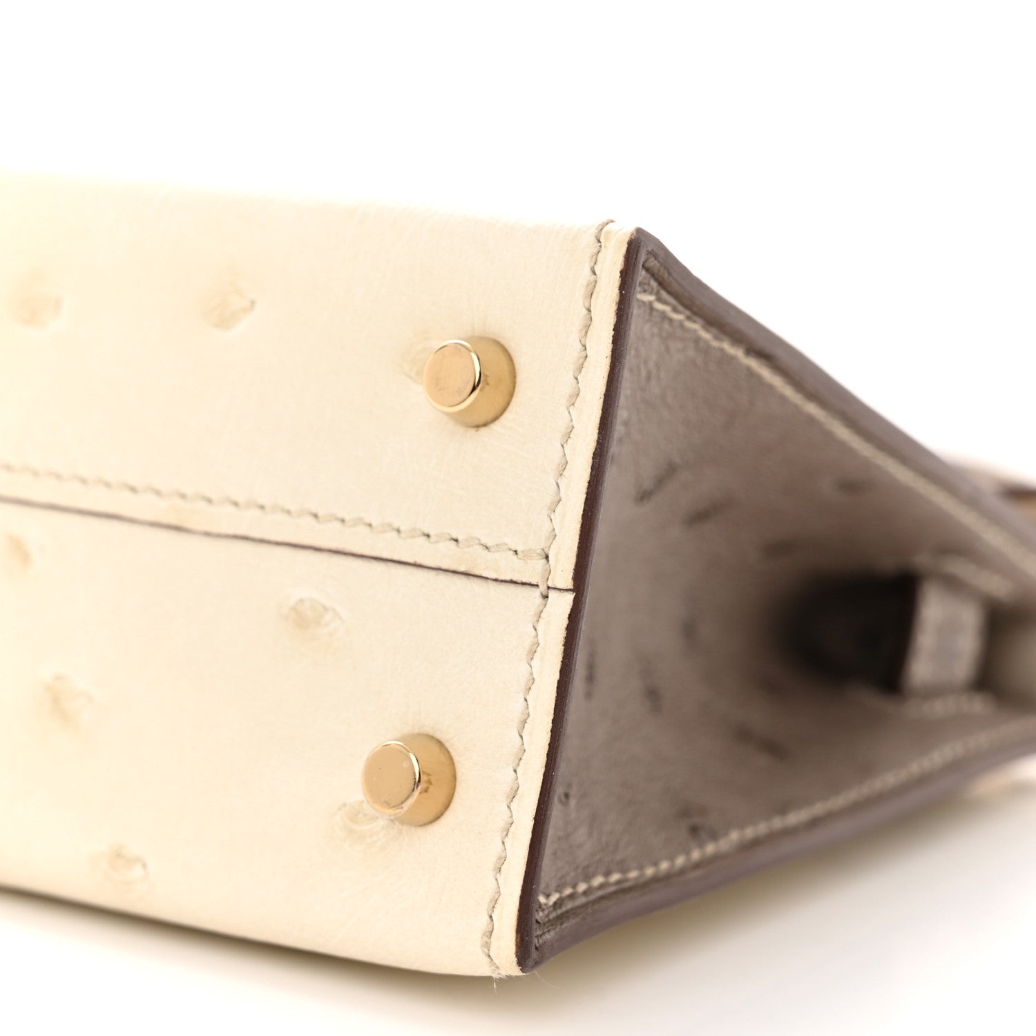 Hermes Ostrich Horseshoe Kelly Sellier Mini 20 Beton Gris Asphalt 10 of 11