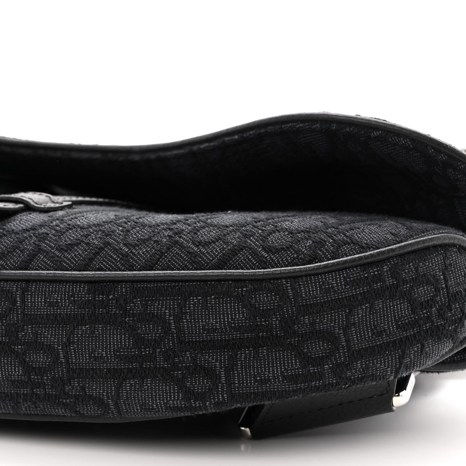 Christian Dior Oblique Mens Saddle Bag Black Blue 10 of 11