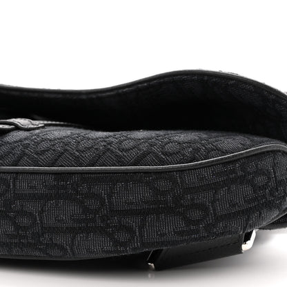 Christian Dior Oblique Mens Saddle Bag Black Blue 10 of 11