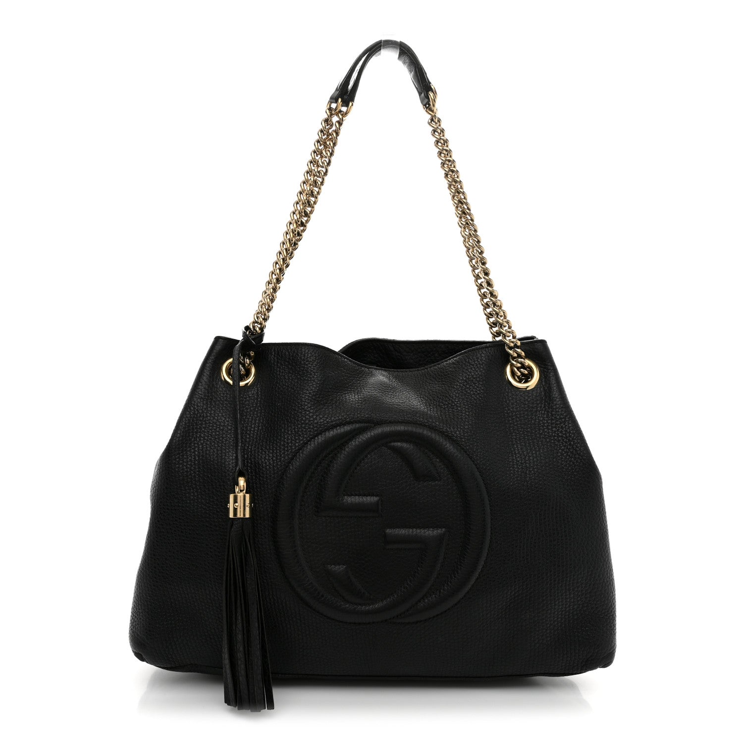 Gucci Pebbled Calfskin Medium Soho Chain Shoulder Bag Black 1 of 13