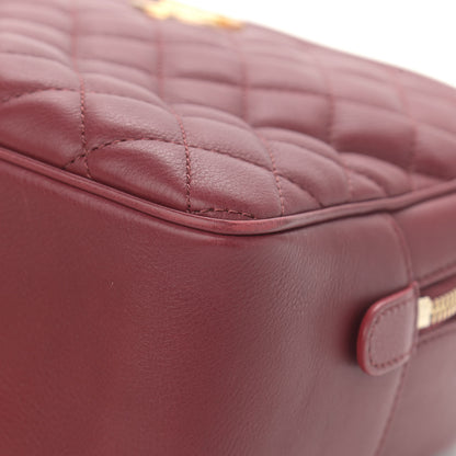 Chanel Calfskin Quilted CC Medium Vanity Case Dark Red 10 of 14