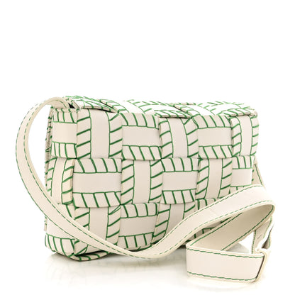 Bottega Veneta Lambskin Maxi Intreccio Overlock Stitched Cassette Crossbody Bag White Parakeet 3 of 9