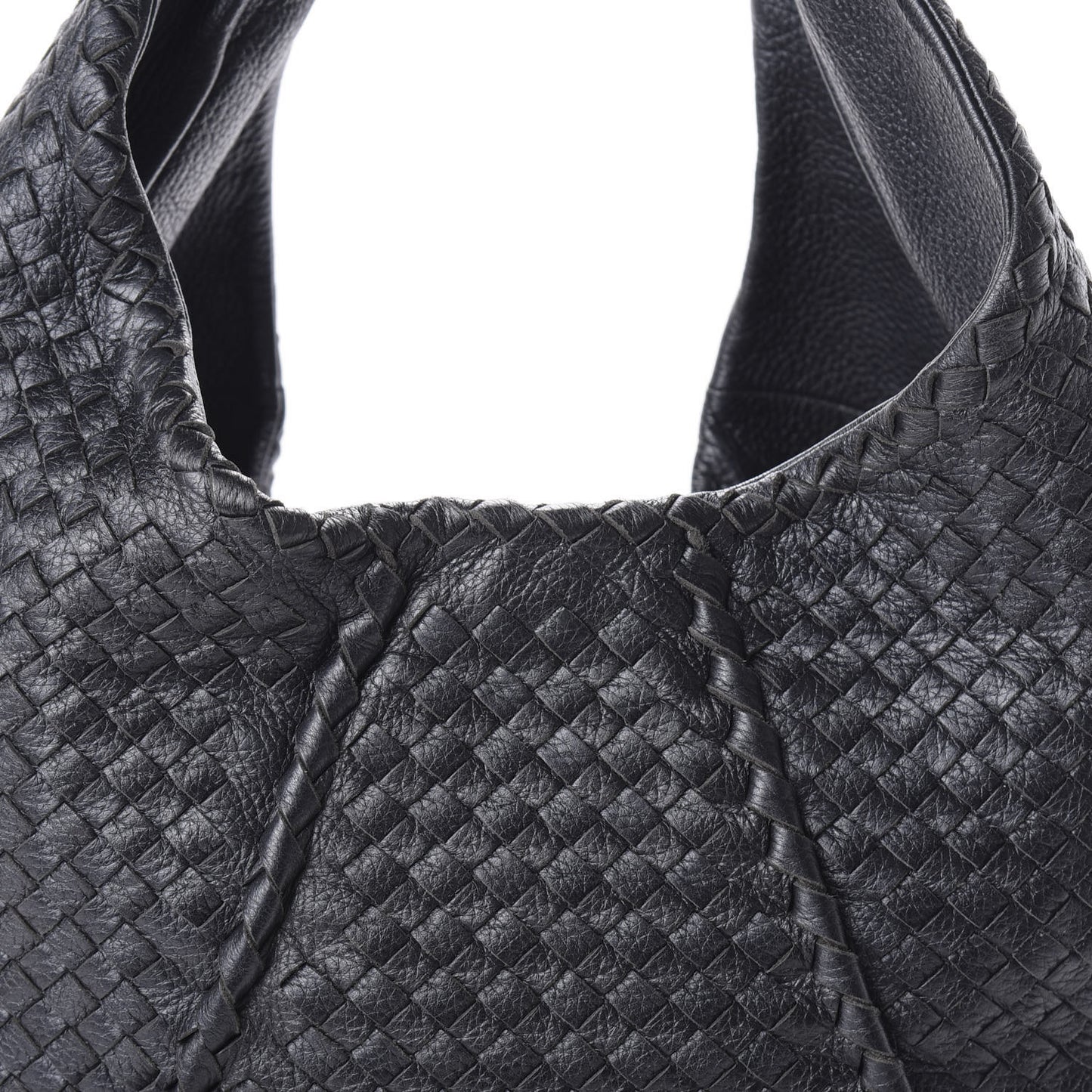 Cervo Intrecciato Large Simple Hobo Gunmetal