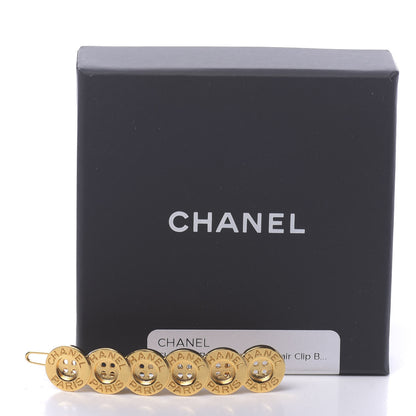Chanel Button Paris CC Hair Clip Barrette Gold 5 of 5