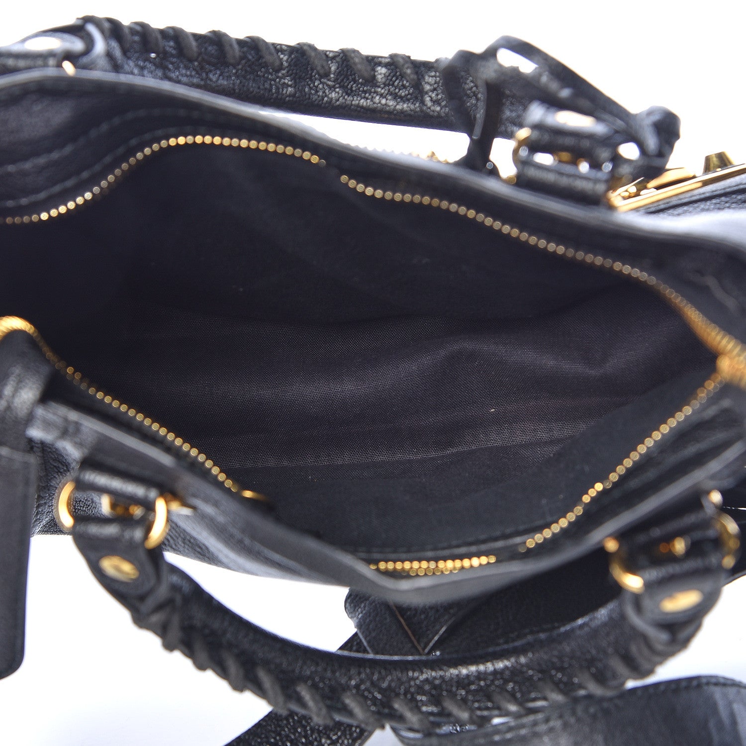 Balenciaga Chevre Gold Metallic Edge Hardware Mini City Black 5 of 13