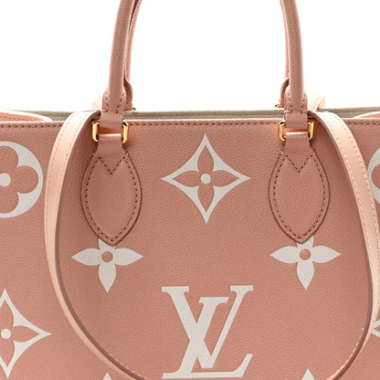 Louis Vuitton Empreinte Monogram Giant Onthego MM Rose Trianon Creme 7 of 10