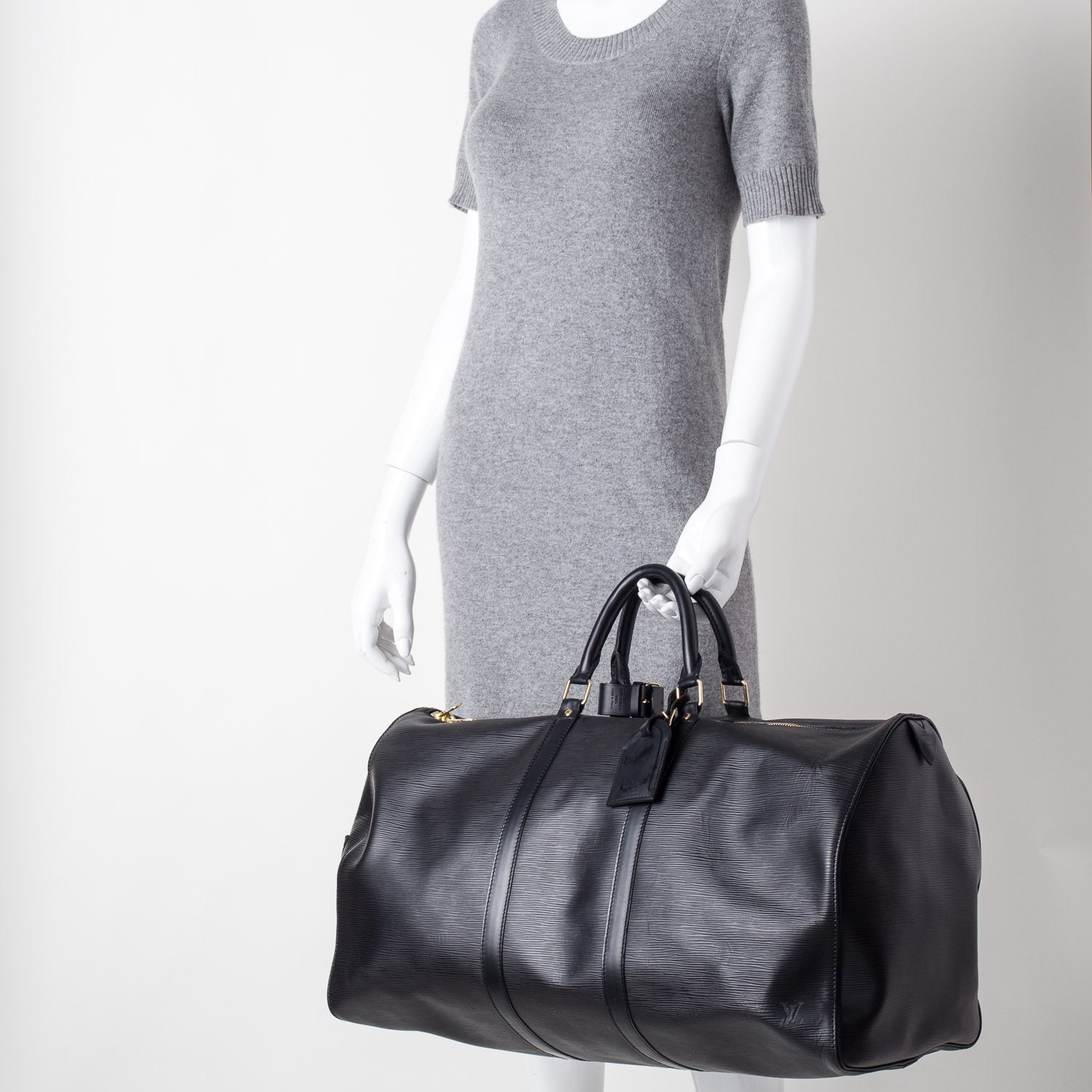 Louis Vuitton Epi Keepall 55 Black 2 of 12