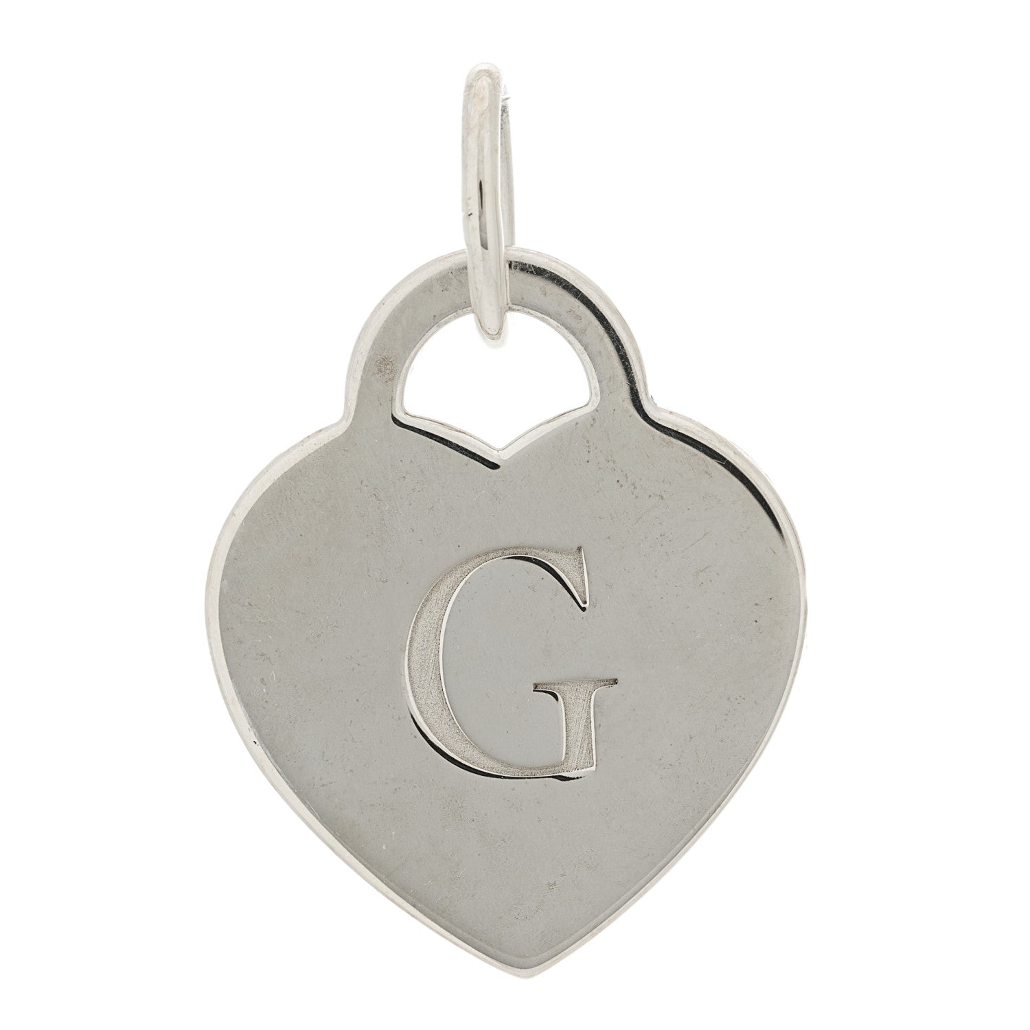 Tiffany Sterling Silver Letter G Heart Charm 1 of 4