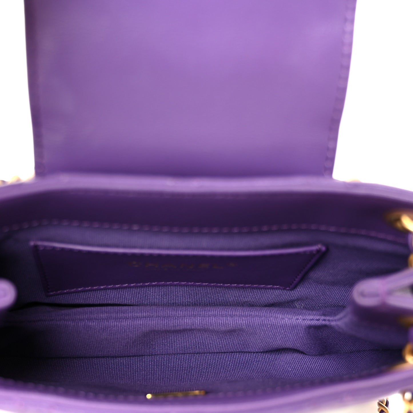 Lambskin Quilted Small Messenger Bag Purple