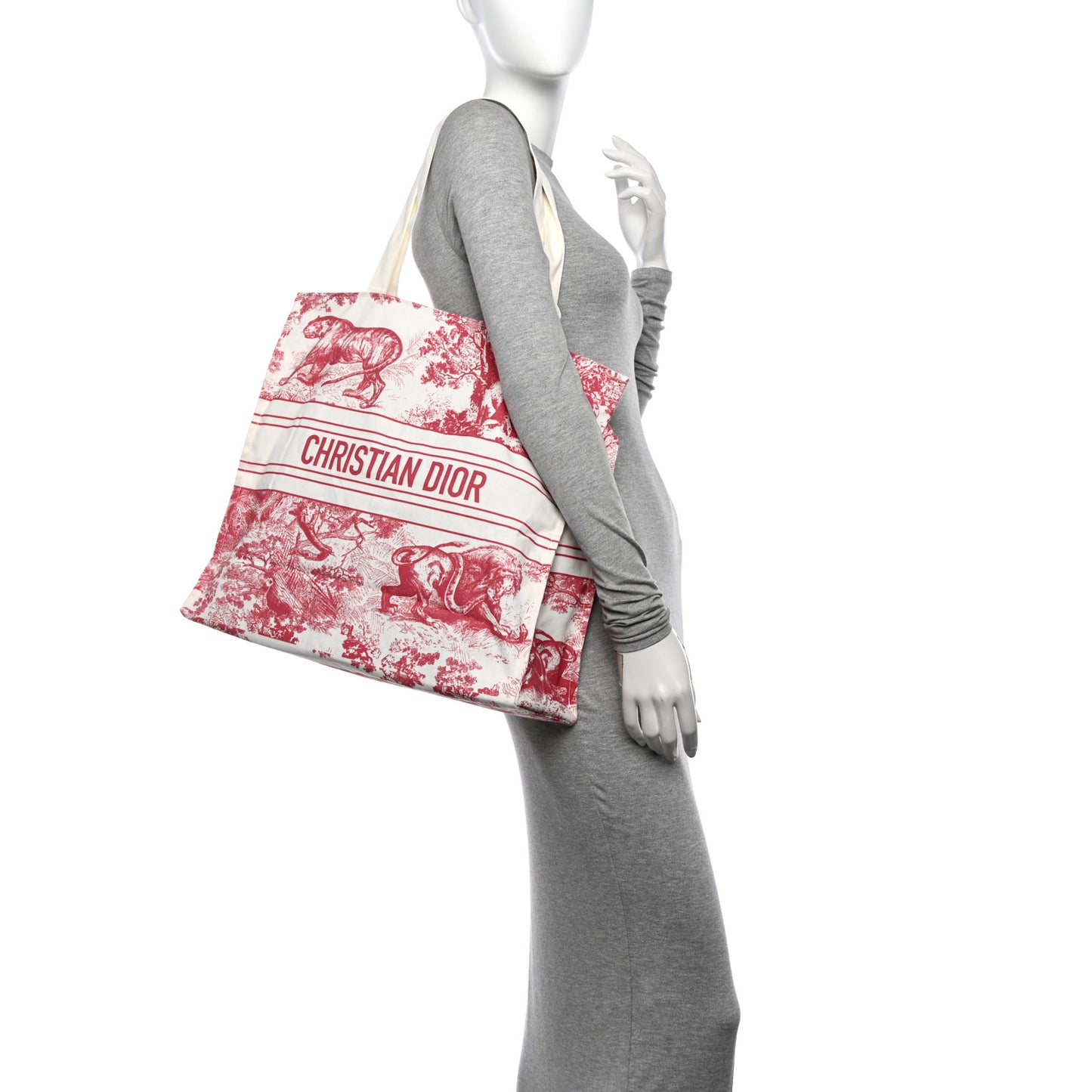 Straw Dioriviera Tote Red
