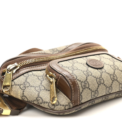 Gucci GG Supreme Monogram Textured Calfskin Retro Interlocking G Belt Bag Beige Ebony Brown Sugar 9 of 10