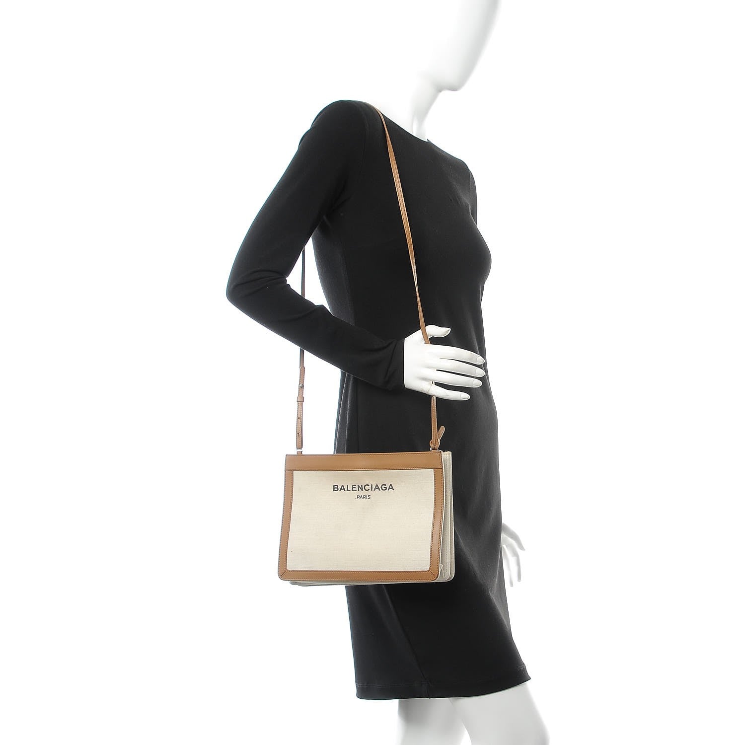 Balenciaga Cotton Canvas Pochette Crossbody Bag Tan 2 of 15