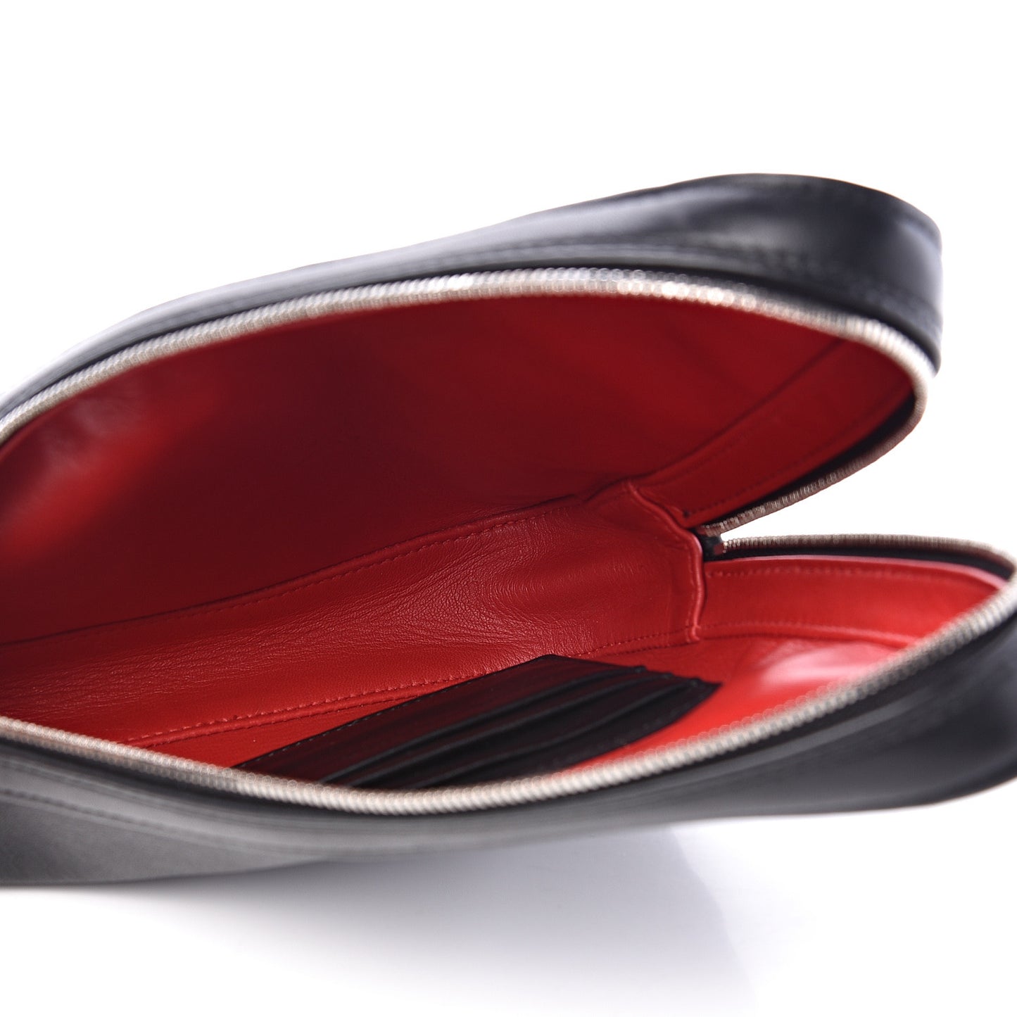 Calfskin M Triangle Pouch Black