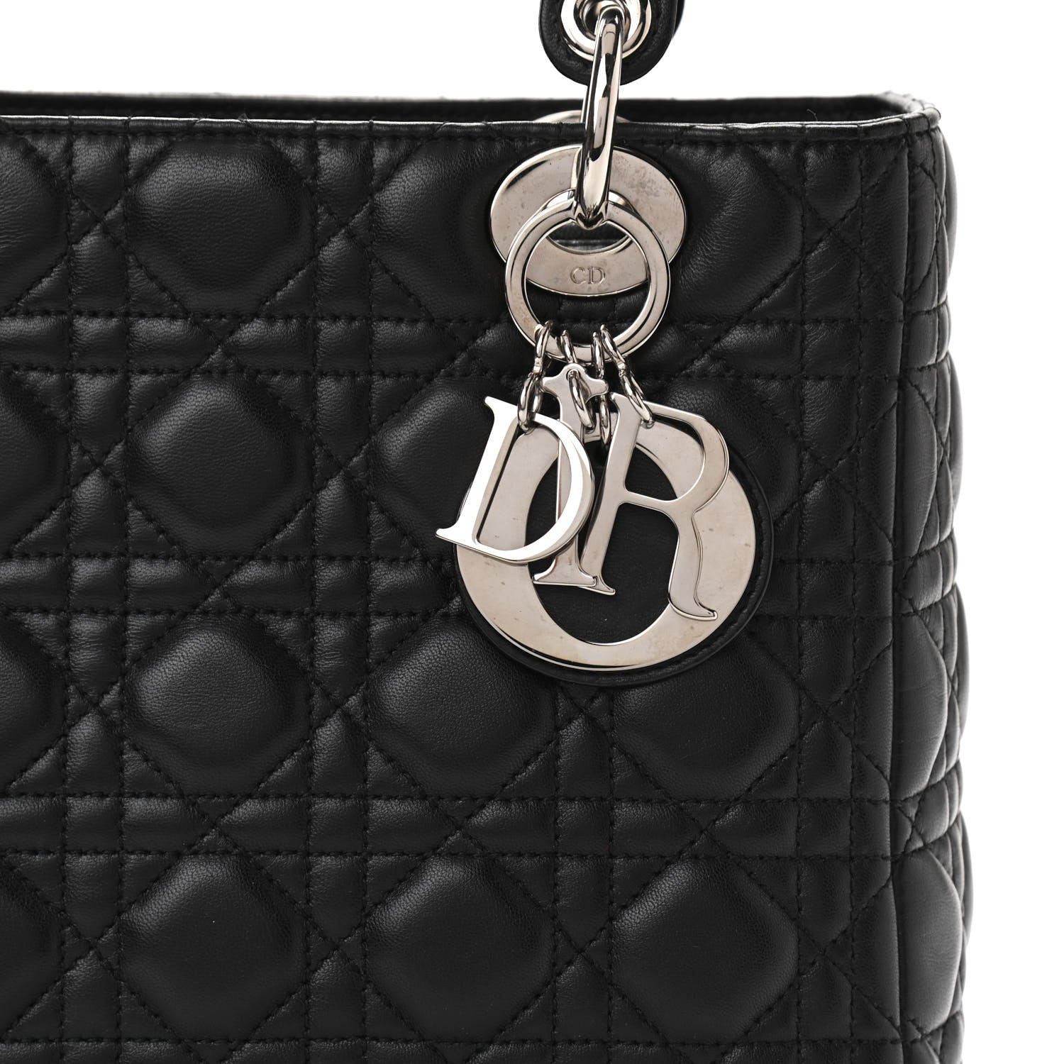 Christian Dior Lambskin Cannage Medium Lady Dior Black 8 of 10