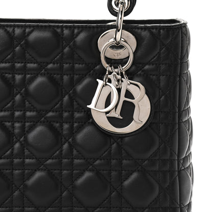 Christian Dior Lambskin Cannage Medium Lady Dior Black 8 of 10