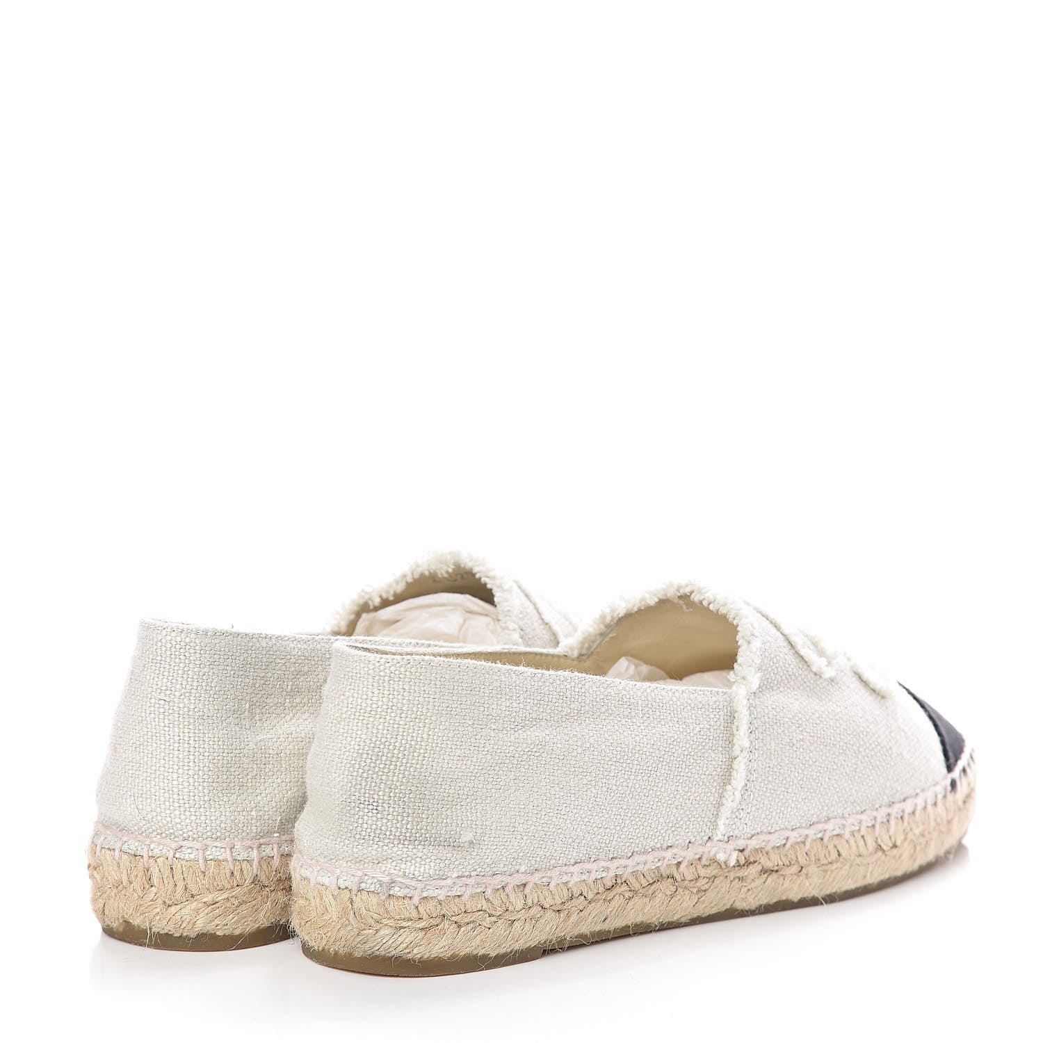 Chanel Linen CC Espadrilles 39 Beige Black 4 of 10