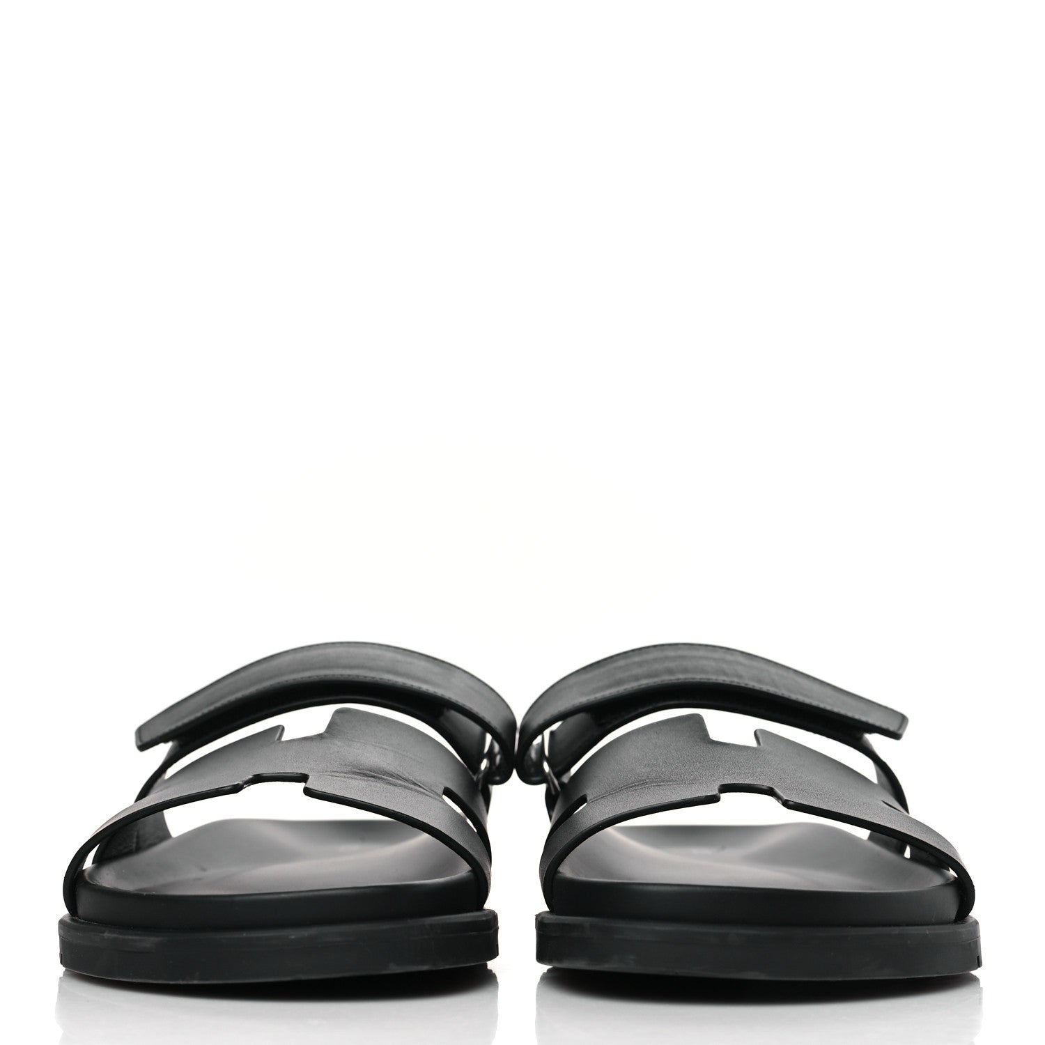 Hermes Calfskin Womens Chypre Sandals 40 Black 2 of 9