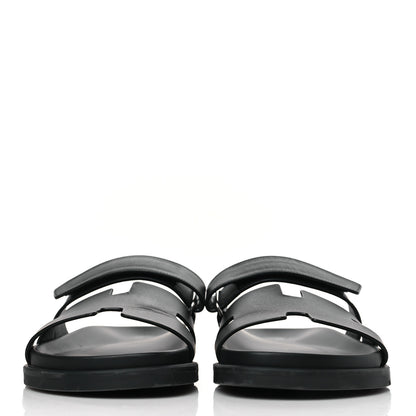 Hermes Calfskin Womens Chypre Sandals 40 Black 2 of 9