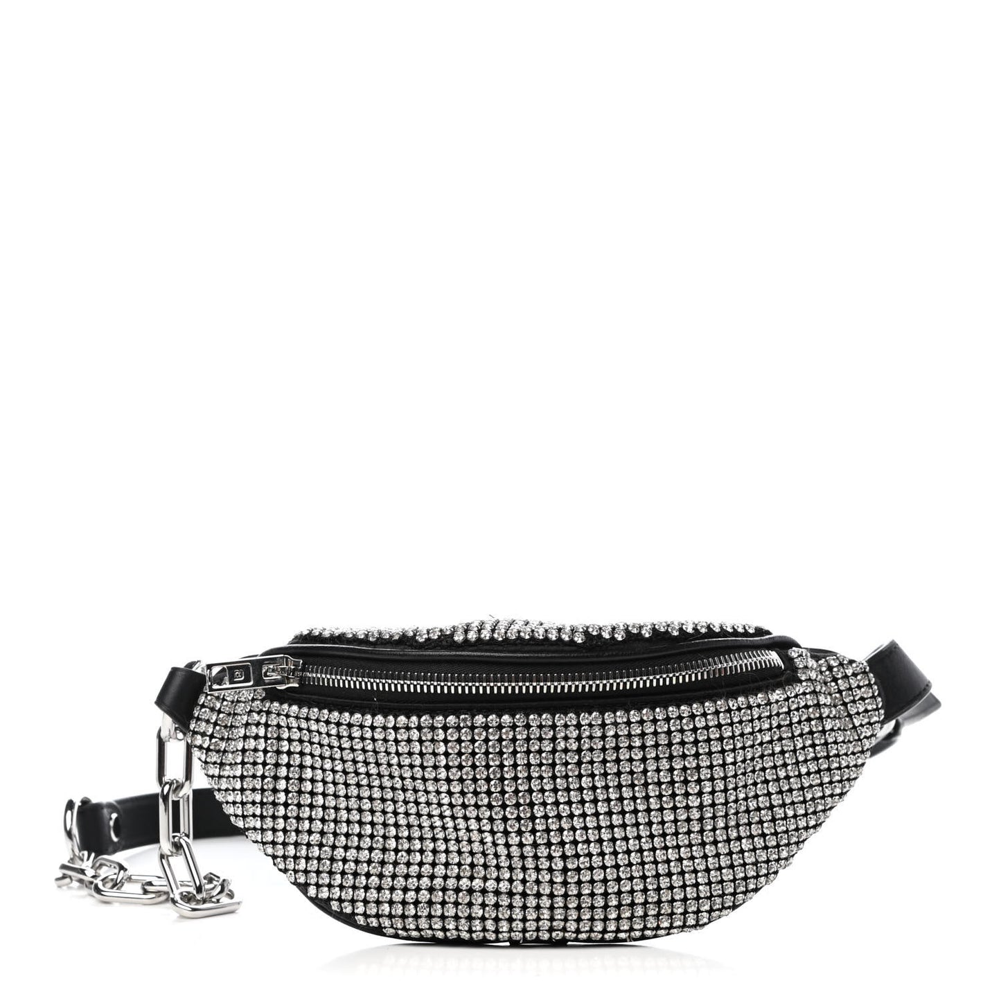 Rhinestone Mesh Mini Attica Belt Bag Black