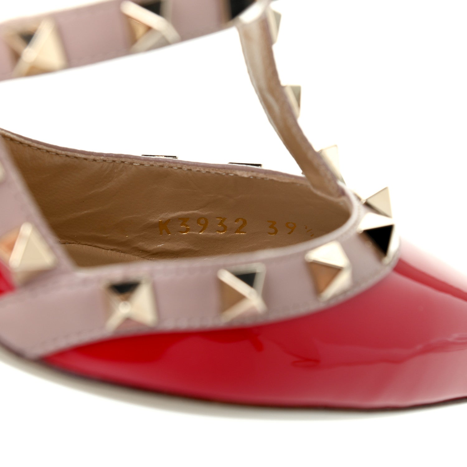 Valentino Garavani Patent Nappa Rockstud Ankle Strap 100mm Pumps 39.5 Rosso Valentino Poudre 8 of 8