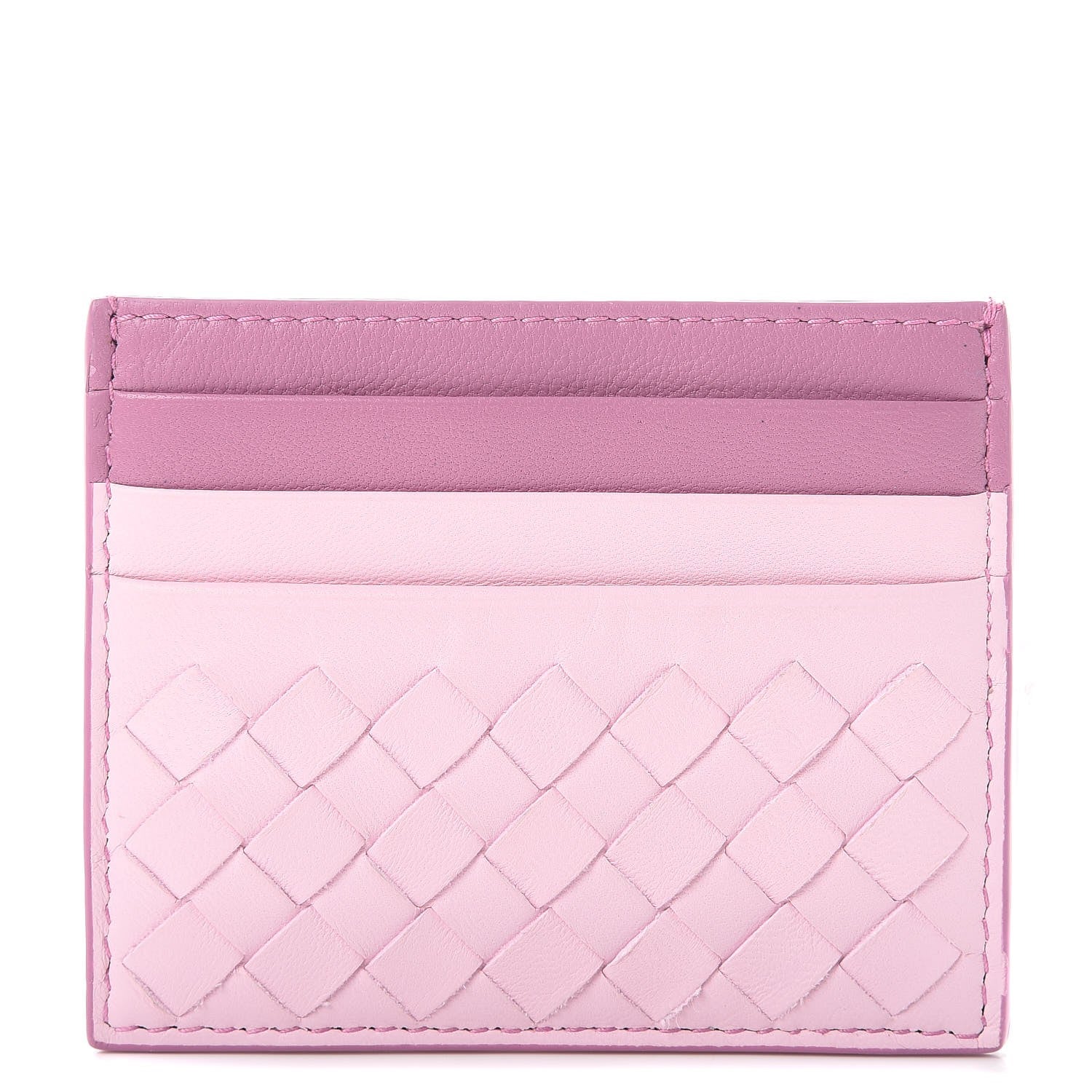 Bottega Veneta Nappa Intrecciato Woven Card Holder Pink Purple 1 of 8