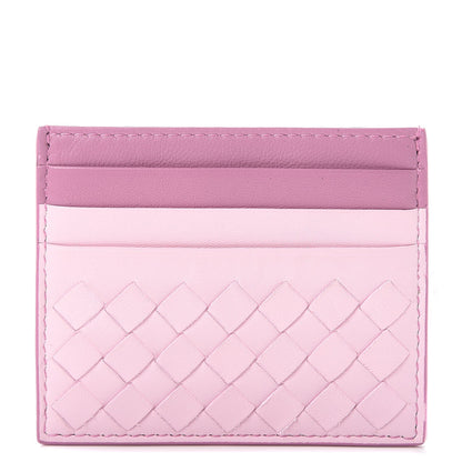 Bottega Veneta Nappa Intrecciato Woven Card Holder Pink Purple 1 of 8