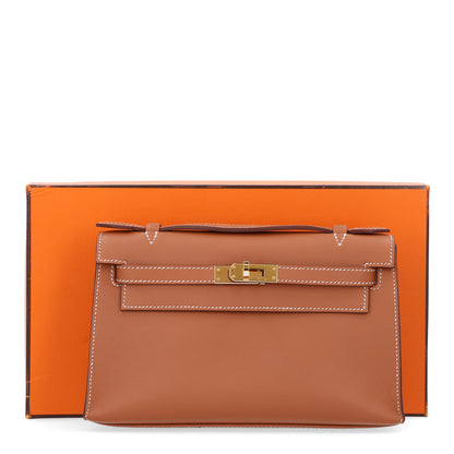Hermes Swift Kelly Pochette Clutch Gold 14 of 14