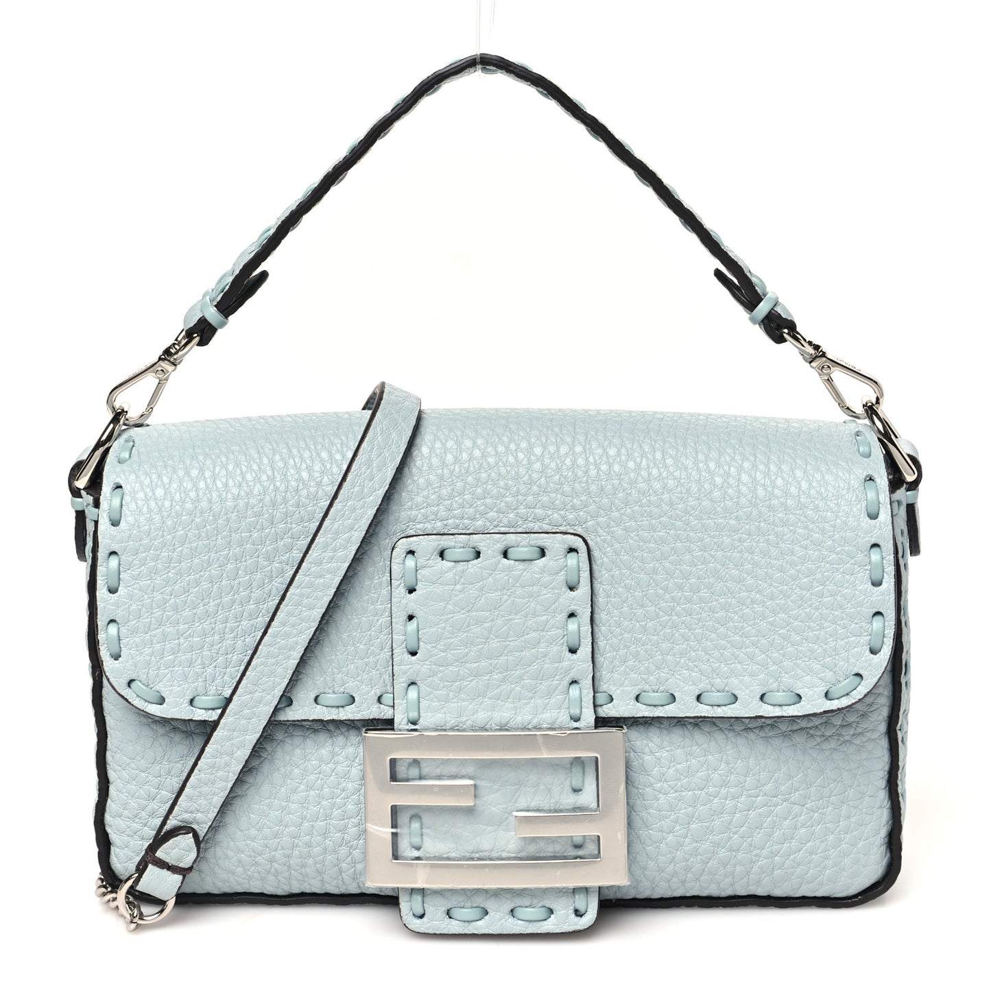 Cuoio Roma Sellerissima Nappa Sintetica Tape Stitch Mini Baguette Anice