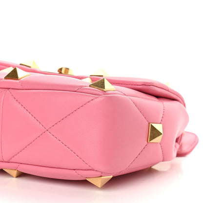 Valentino Garavani Nappa Medium Roman Stud Shoulder Bag Flamingo Pink 8 of 8