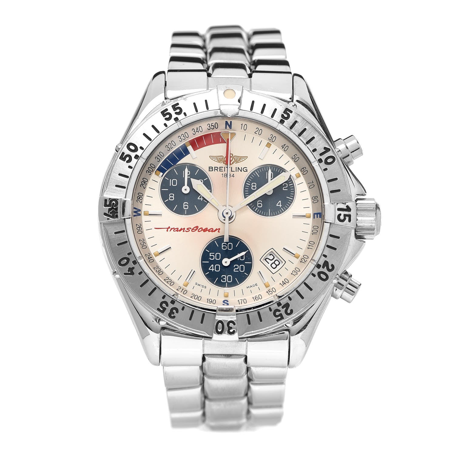 Breitling Stainless Steel 40mm Transocean Chronograph Quartz Watch A53040.1 1 of 5