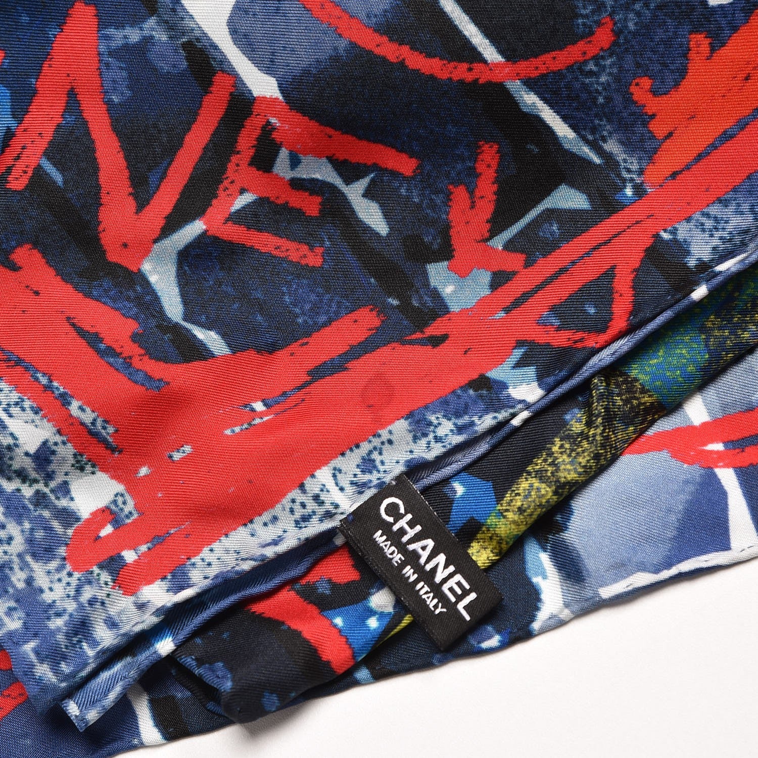 Chanel Silk Graffiti Scarf Multicolor 6 of 6