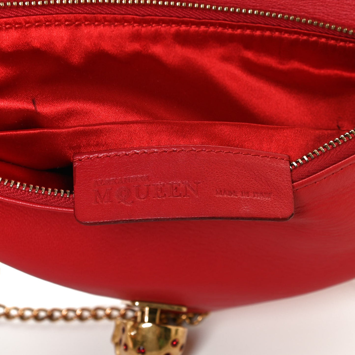 Calfskin Skull Crossbody Bag Red
